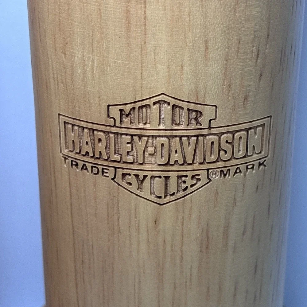 Harley Davidson Motorcycle Salt and Pepper Shakers, Wood, New W/o Box. 6 Inches